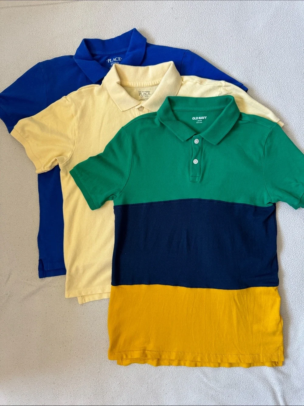 The Children's Place Cream Polo with Blue and Green Options